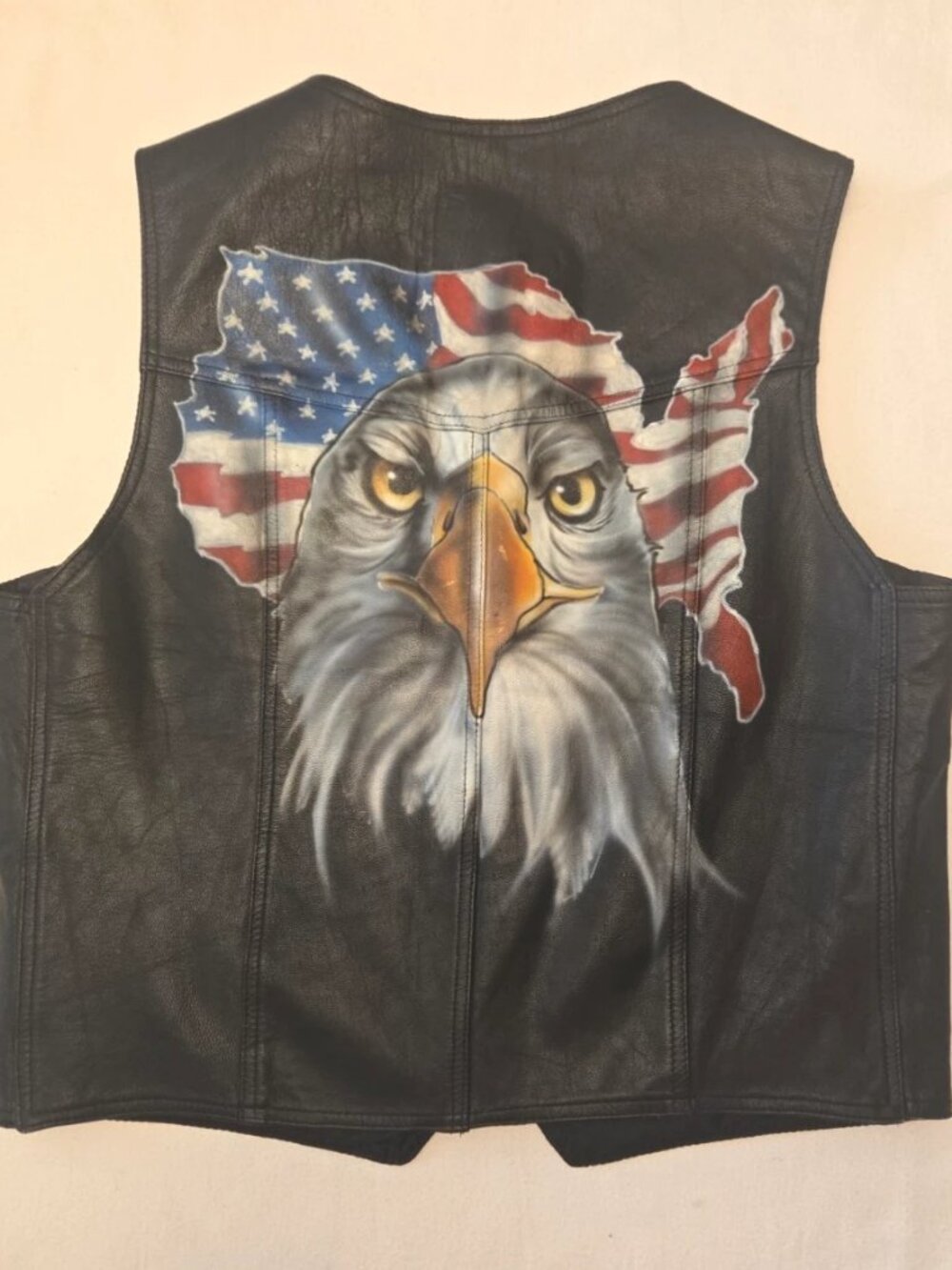 LEATHER Biker Vest. American Eagle USA. Men's Sz. Large.